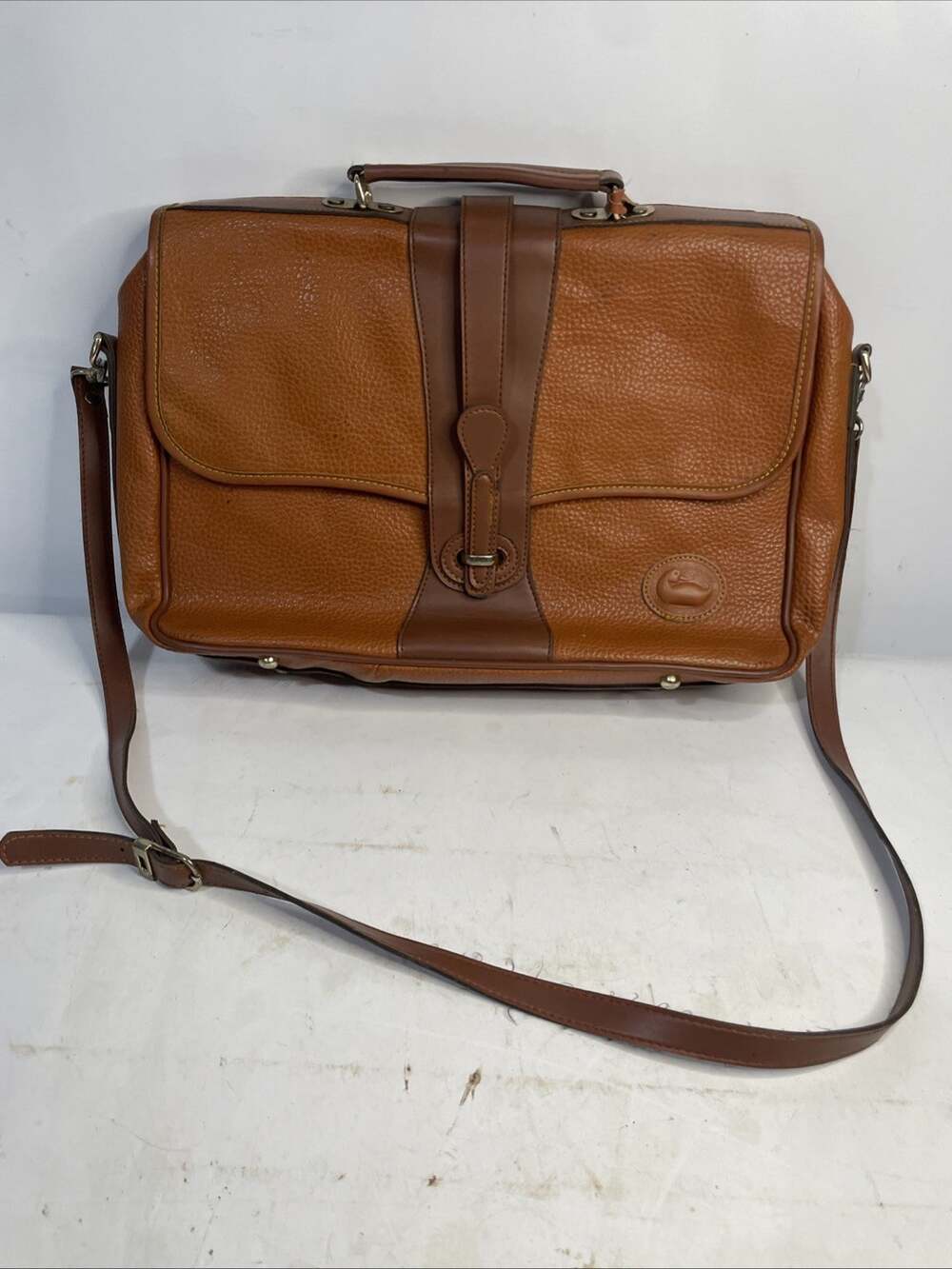 Dooney & Bourke 16x10 Brown Pebble Leather Satchel. USA